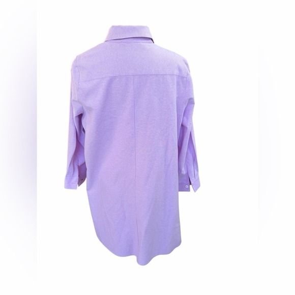 Tuckernuck Pomander Place Lavender Oxford Harris Long Sleeve Mini Shirt Dress, L - Picture 4 of 7